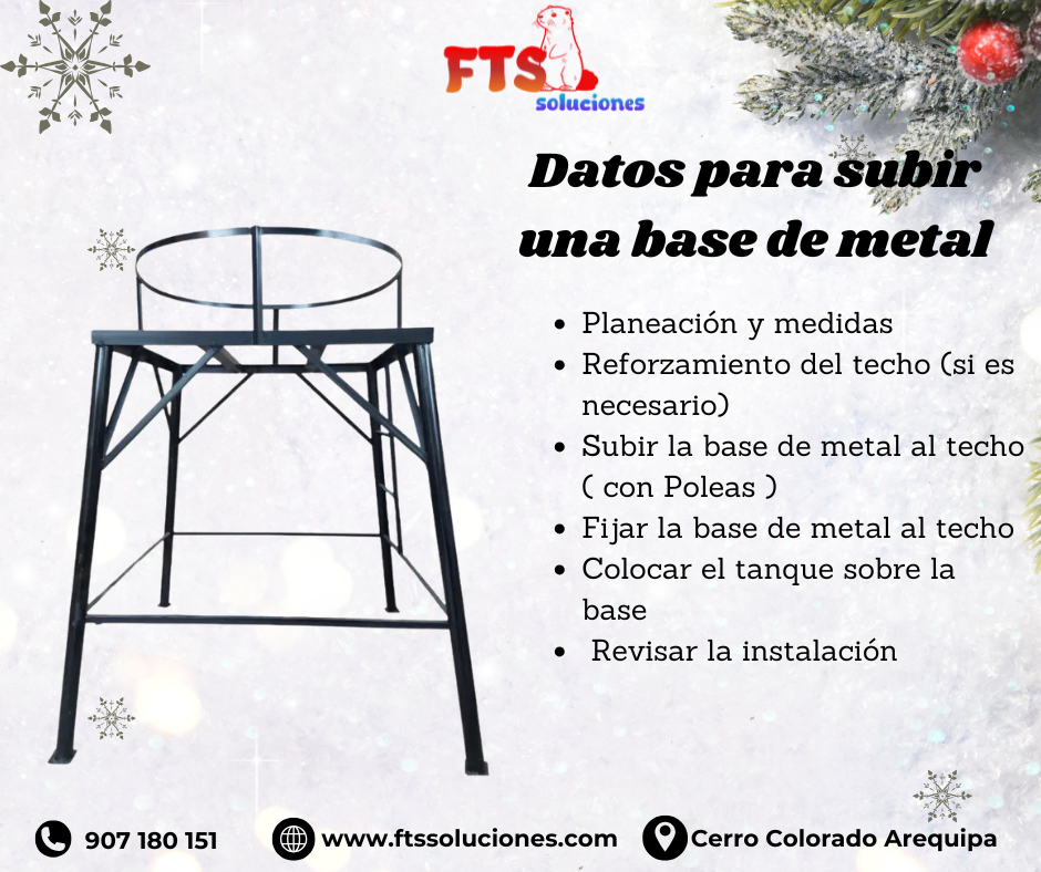 Datos para subir una base de metal entera