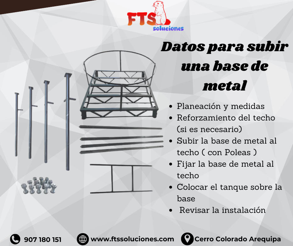 Datos para subir una base de metal